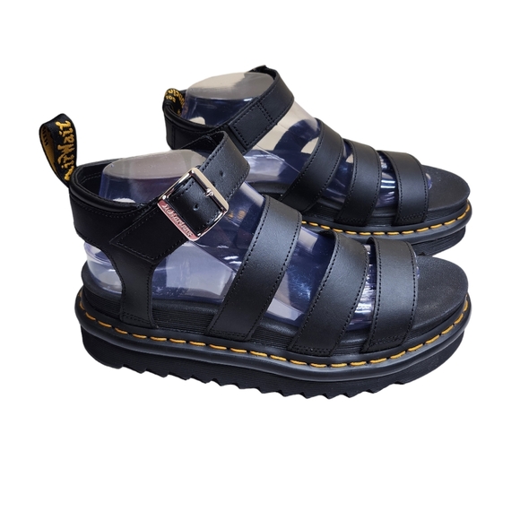 NWOB Dr. Martens Blaire women's black platform strappy leather Sandals Size 8 - Picture 2 of 11